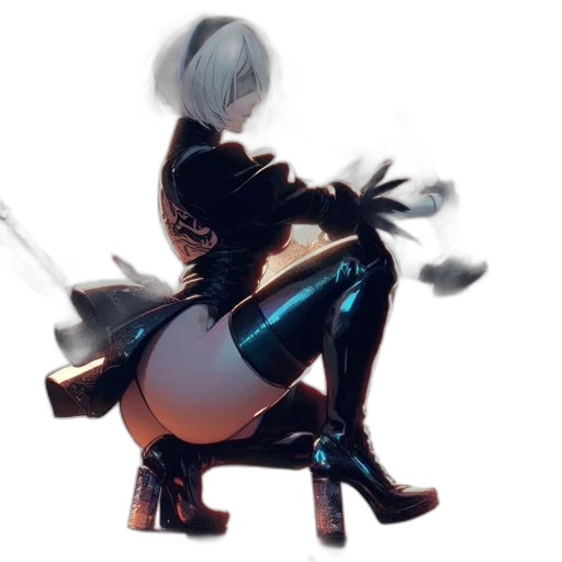 robot, mask, staff, weapon transparent PNG cut-out