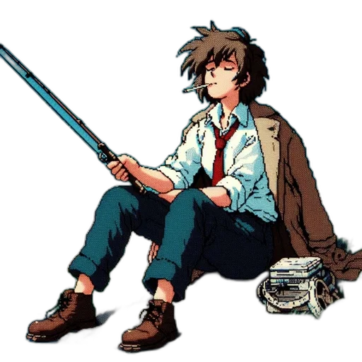 staff, sword, weapon, jacket transparent PNG cut-out