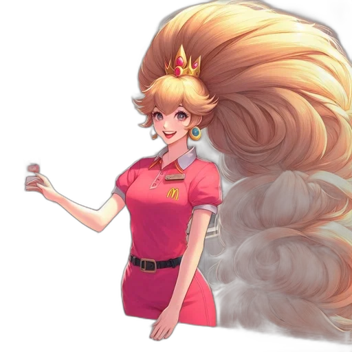 hair, staff, dress, weapon transparent PNG cut-out