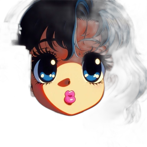 face, mask, anime, vaporwave transparent PNG cut-out