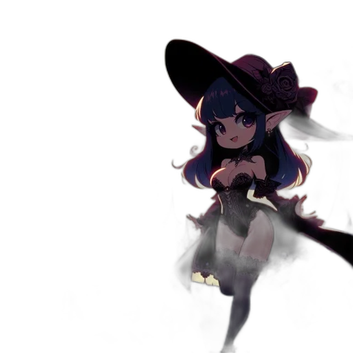 staff, hat, dress, weapon transparent PNG cut-out