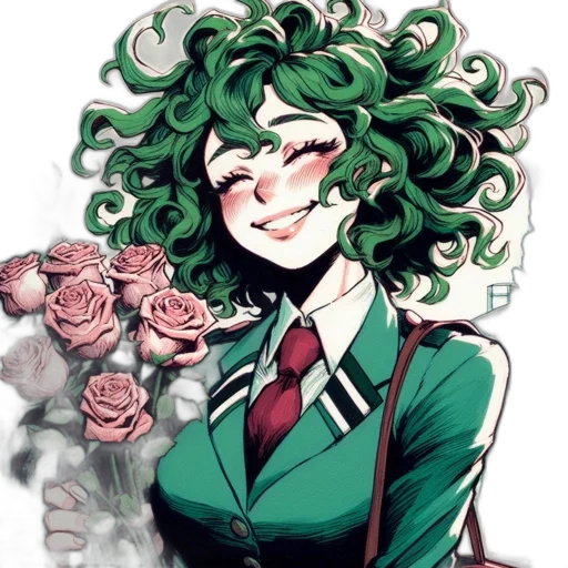 flower, face, anime, watercolor transparent PNG cut-out
