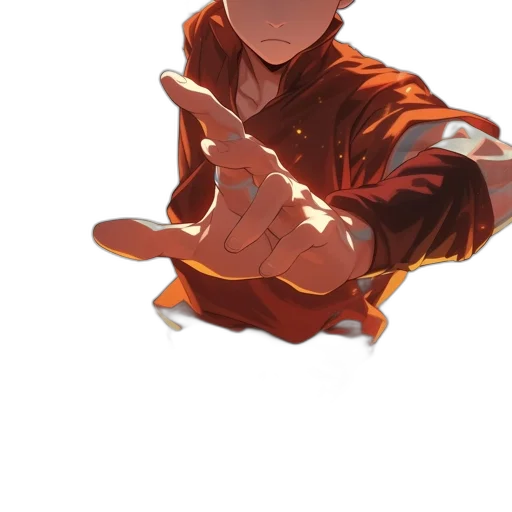 jacket, staff, weapon, face transparent PNG cut-out