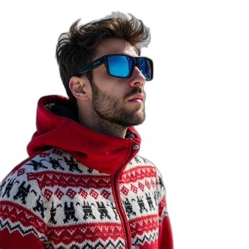 jacket, face, 3d render, photorealistic transparent PNG cut-out