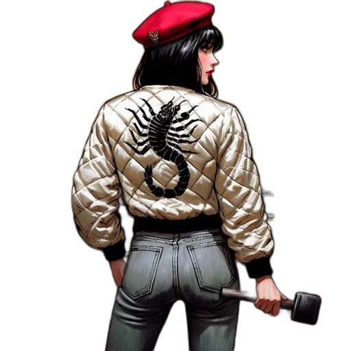 jacket, weapon, staff, concept art transparent PNG cut-out