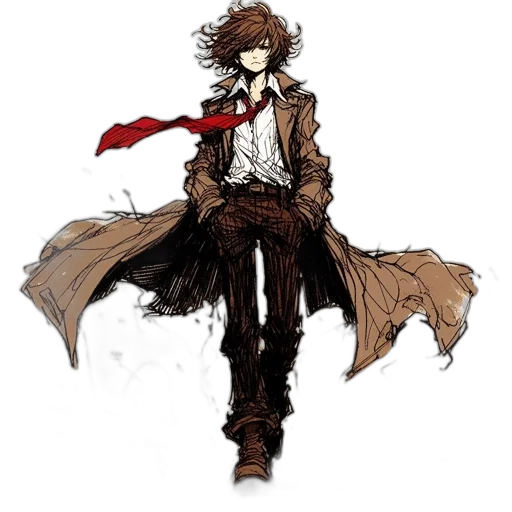 jacket, staff, weapon, concept art transparent PNG cut-out