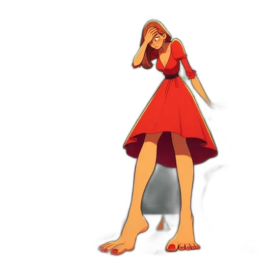 dress, staff, concept art, 3d render transparent PNG cut-out