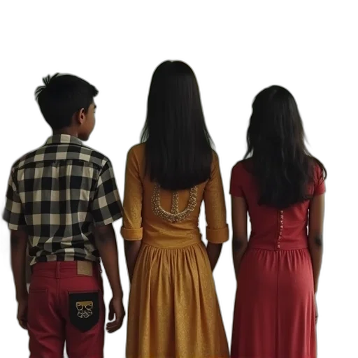 dress, hair, staff, 3d render transparent PNG cut-out