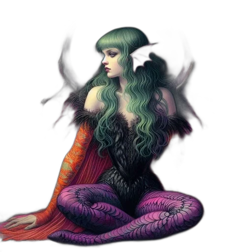 dragon, creature, dress, fantasy art transparent PNG cut-out