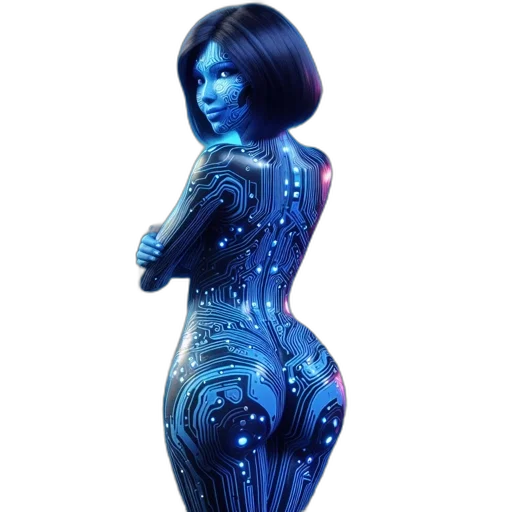 dress, robot, concept art, 3d render transparent PNG cut-out