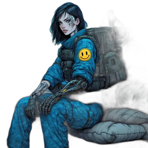 jacket, robot, staff, mask transparent PNG cut-out