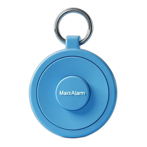blue, maxmalarm, keychain, circular transparent PNG cut-out