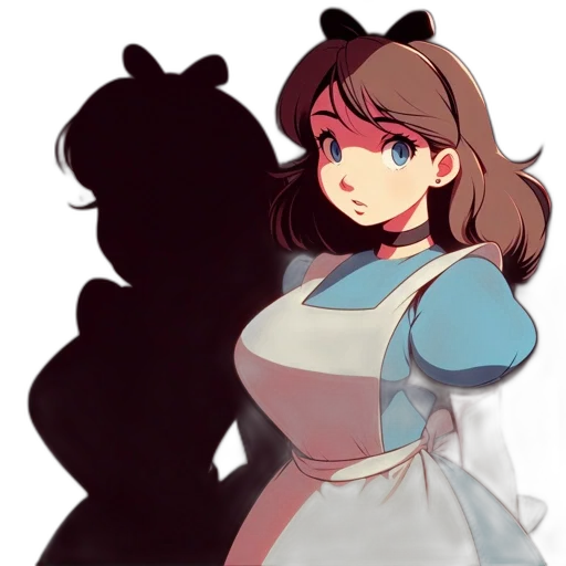 dress, staff, face, creature transparent PNG cut-out