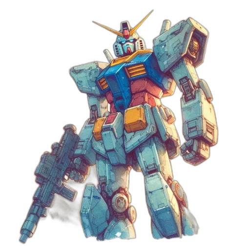 robot, weapon, concept art, watercolor transparent PNG cut-out