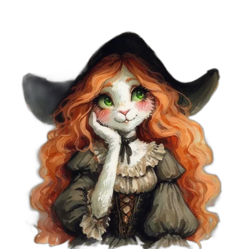 hat, staff, mask, fantasy art transparent PNG cut-out