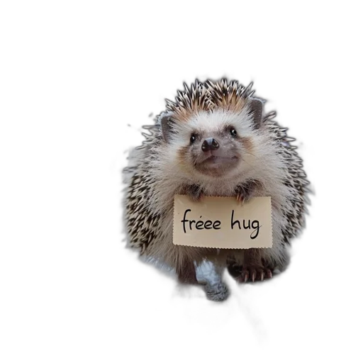 animal, creature, hedgehog, holds transparent PNG cut-out
