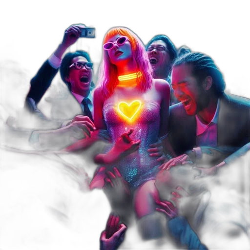 comic book art, concept art, cyberpunk, 3d render transparent PNG cut-out