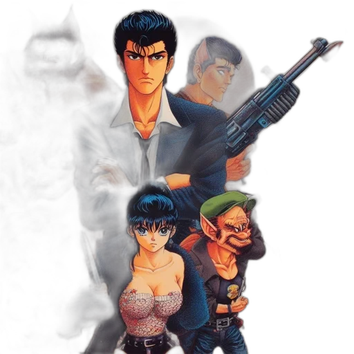 concept art, comic book art, pixel art, 3d render transparent PNG cut-out