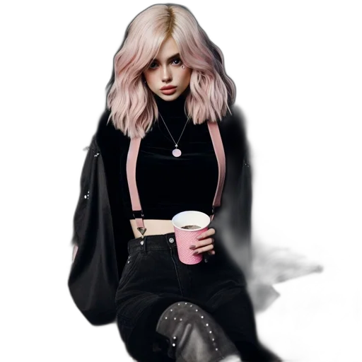 jacket, hair, photorealistic, concept art transparent PNG cut-out