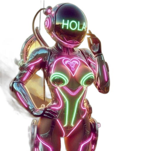 robot, jewelry, concept art, vaporwave transparent PNG cut-out