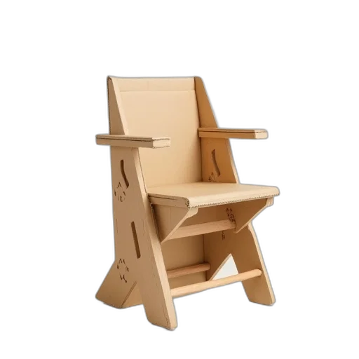 furniture, 3d render, cardboard, folding transparent PNG cut-out