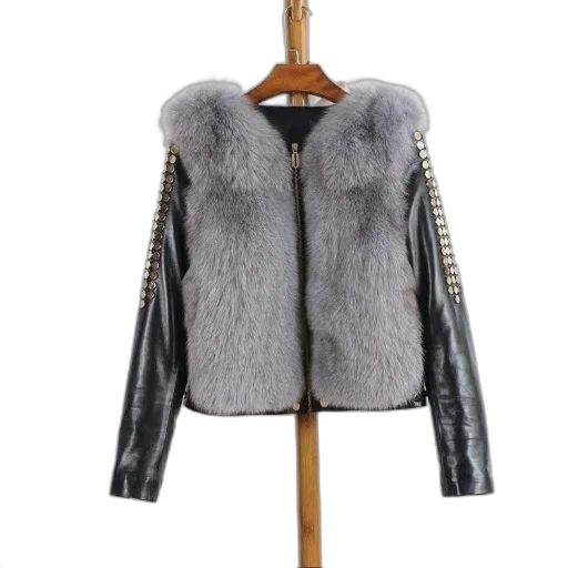 jacket, stylish, black, leather transparent PNG cut-out