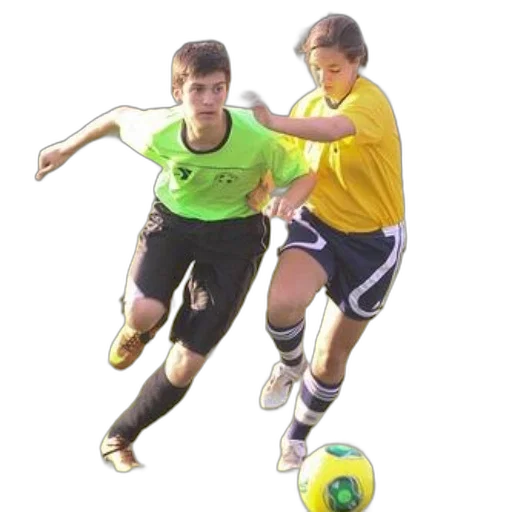 two, soccer, players, action transparent PNG cut-out