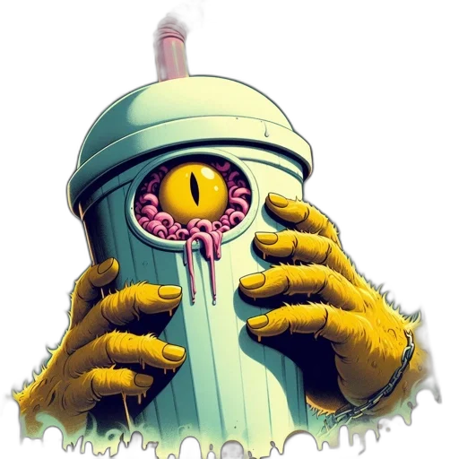 robot, mask, creature, staff transparent PNG cut-out