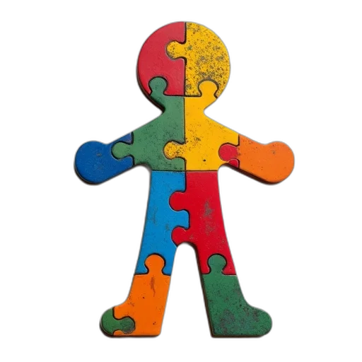 3d render, autism, awareness, stick transparent PNG cut-out