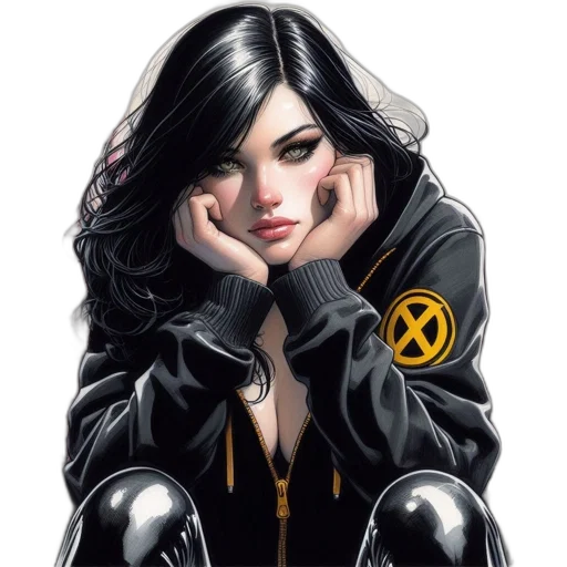 jacket, face, comic book art, fantasy art transparent PNG cut-out