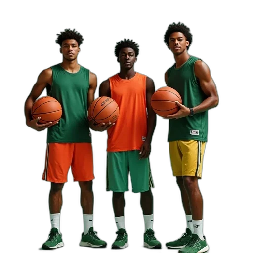 green, three, men, holding transparent PNG cut-out