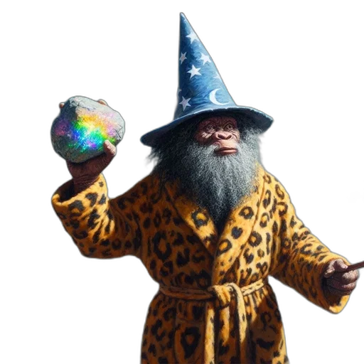 hat, staff, creature, animal transparent PNG cut-out