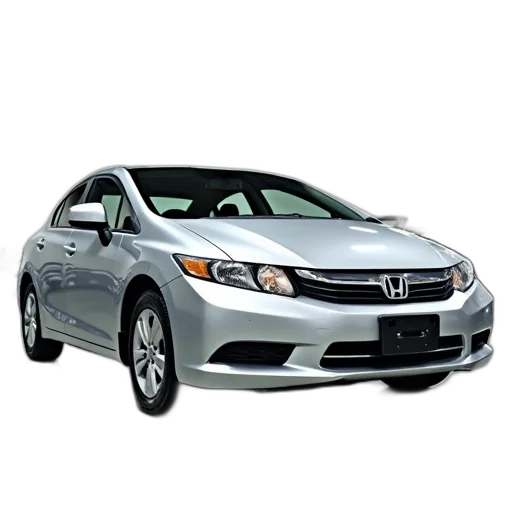 car, silver, honda, civic transparent PNG cut-out