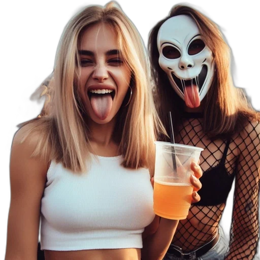 mask, face, jacket, hair transparent PNG cut-out