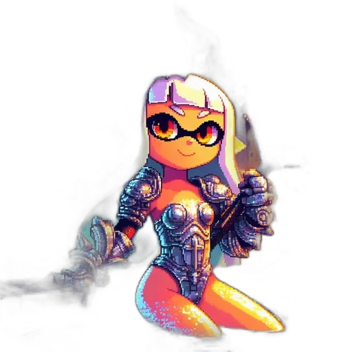 weapon, robot, concept art, pixel art transparent PNG cut-out