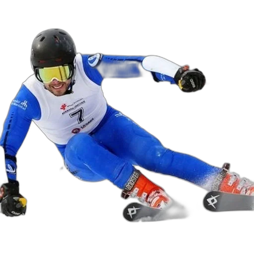 robot, skier, wearing, blue transparent PNG cut-out