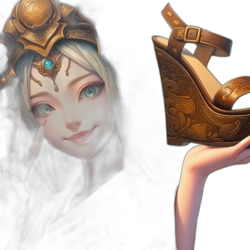 shoes, crown, weapon, face transparent PNG cut-out