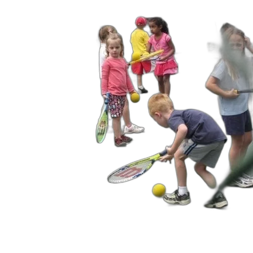 group, children, play, tennis transparent PNG cut-out