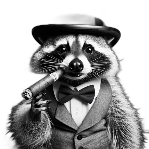 animal, staff, hat, photorealistic transparent PNG cut-out