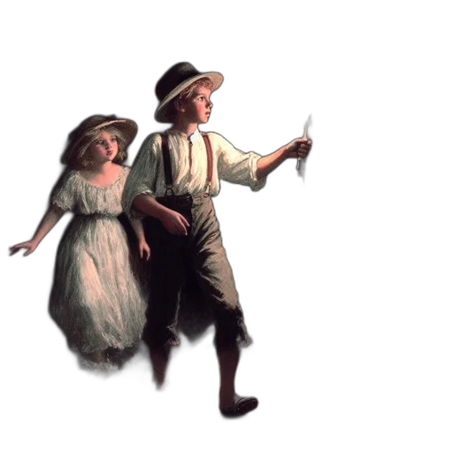 hat, staff, concept art, oil painting transparent PNG cut-out