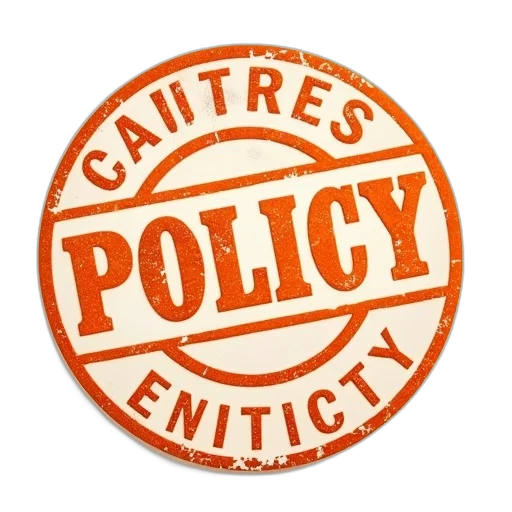 orange, stamp, words, policy transparent PNG cut-out
