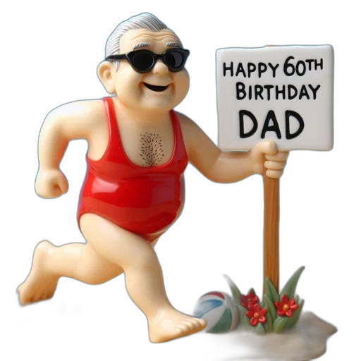 3d render, figurine, elderly, man transparent PNG cut-out