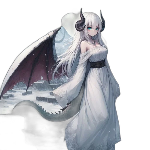 dragon, creature, dress, staff transparent PNG cut-out