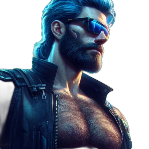 jacket, cyberpunk, concept art, 3d render transparent PNG cut-out