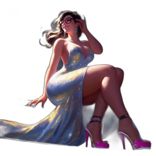 dress, jewelry, shoes, concept art transparent PNG cut-out