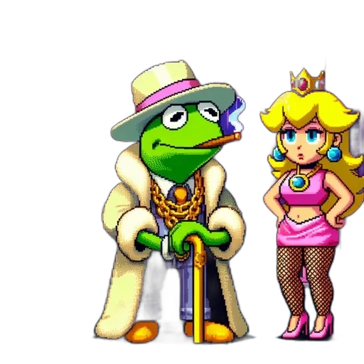 crown, hat, staff, pixel art transparent PNG cut-out