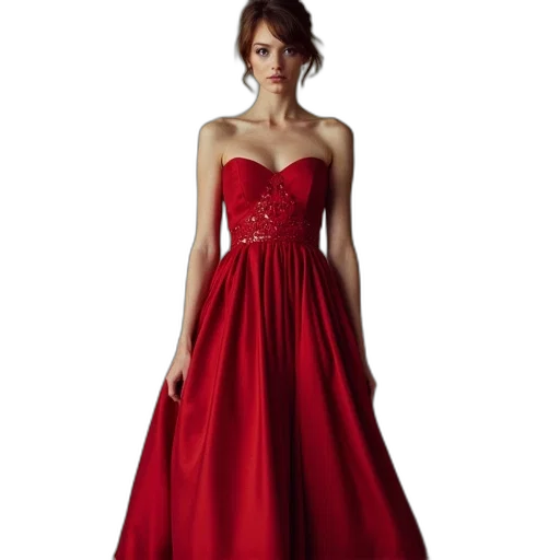 dress, red, model, fall transparent PNG cut-out