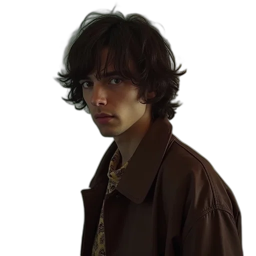jacket, staff, hair, face transparent PNG cut-out