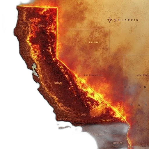 fire, map, showing, wildfire transparent PNG cut-out