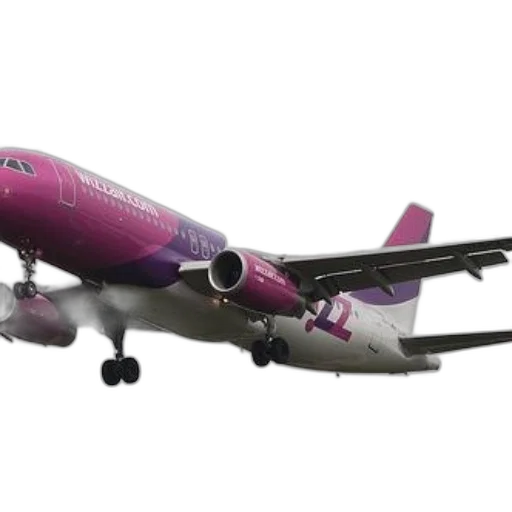 3d render, pink, white, airplane transparent PNG cut-out